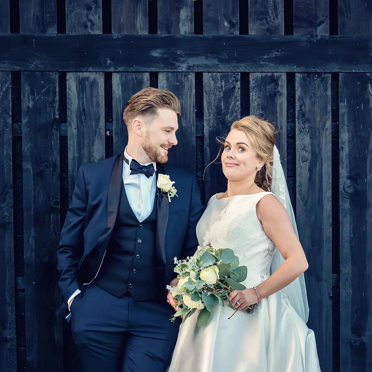 Newlyweds by the River Severn in Worcester